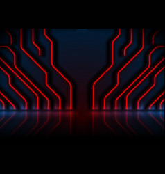 Blue Red Neon Circuit Board Technology Background