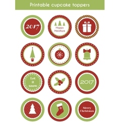 Christmas Printable Stickers Cupcake Toppers