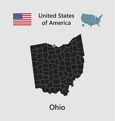 Map State Ohio Flag And Usa