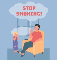 Stop Smoking Poster Flat Template