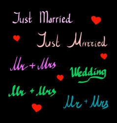 Just Maried - Hand Drawn Lettering Phrase