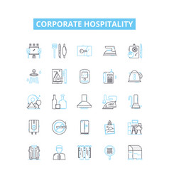 Corporate Hospitality Line Icons Set