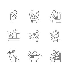 Daily Living Linear Icons Set