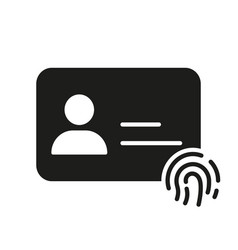 Personal Id Card With Fingerprint Silhouette Icon