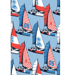 Sailing Yacht Seamless Pattern