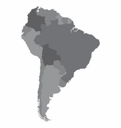 South America Grayscale Map