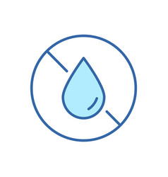 Water Drop Forbidden Color Line Icon Liquids