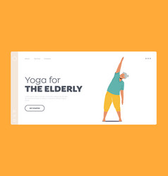 Yoga For Elderly Landing Page Template Female