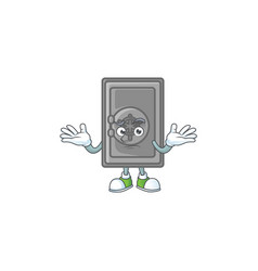 A Comical Grinning Security Box Closed Cartoon