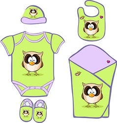 Cute Baby Layette With Owl