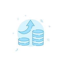 Increasing Revenue Flat Icon Filled Line Style