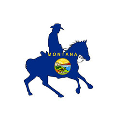 Montana State Flag Cowboy