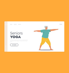 Seniors Yoga Landing Page Template Old Woman