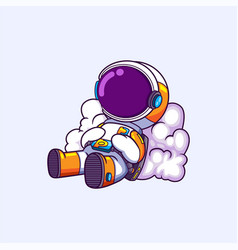 Astronaut Is Relaxing On Cloud And Sleeping