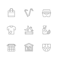 Set Line Icons Of Zero Waste