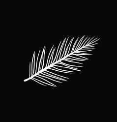 Stylized White Pine Leaf On A Black Background