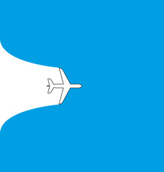 White Plane Symbol On A Blue Background Airplane