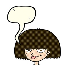 Cartoon Mean Female Face With Speech Bubble