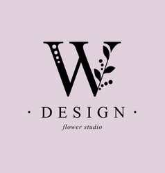 Logo Capital Letter W Monogram Of Botanical