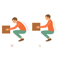 Posture Man Lifting Heavy Box