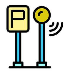 Smart Parking Icon Flat