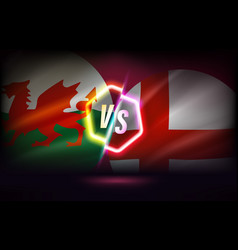 Wales Versus England Game Template 3d With Neon