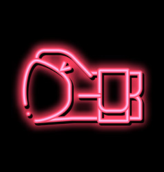 Boxing Glove Fist Neon Glow Icon