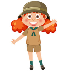 Cute Girl Scout Cartoon Character