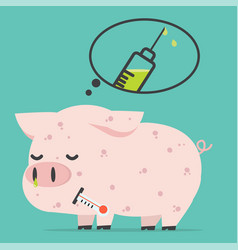 Sick Pig Swine Flu A Vaccination Concept