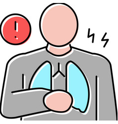 Chest Pain Symptom Mesothelioma Color Icon