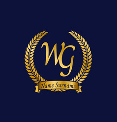 Initial Letter W And G Wg Monogram Logo Design