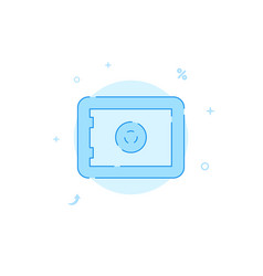 Safe Money Storage Flat Icon Filled Line Style