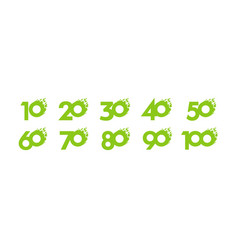 Set Of Tree Leaves Number Icons