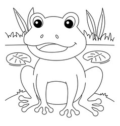 Cane toad frog animal coloring page for kids Vector Image