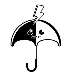 Worried Umbrella Being Hit By A Thunder Icon