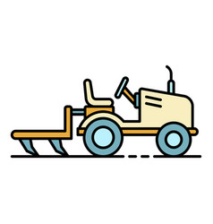 Small Tractor Plow Icon Color Outline