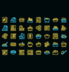 Breakfast Cereal Icons Set Outline Snack