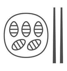 Fried Silkworm Beetles Thin Line Icon Asian Food