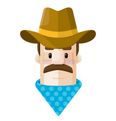 Old West Cowboy Flat Icon Avat