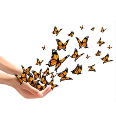 Hands Releasing Butterflies