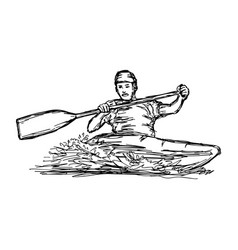 Canoe Slalom Player - Sketch Hand