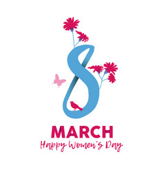 Happy Womens Day March 8th Flower Greeting Card