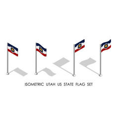 Isometric Utah Us State In Static Position And In