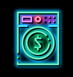 Money Laundering Washing Machine Neon Glow Icon