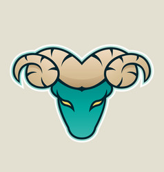 Persian Green Aries Or Ram Icon Front View