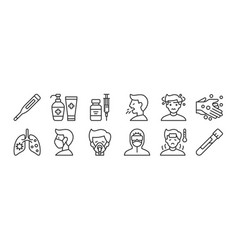 Set 12 Thin Outline Icons Such As Test Tube