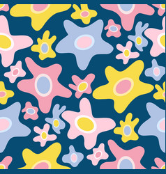 Groovy Seamless Pattern With Abstract Doodle