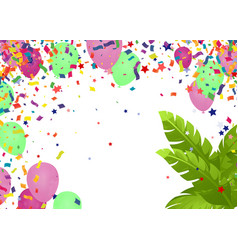 Party Background With Colorful Balloons Confetti