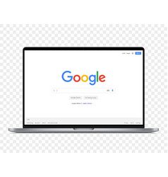 Macbook Pro With Google Search Window Mockup Eps10