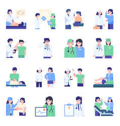 Pack Of Medicos Flat Concept Icons